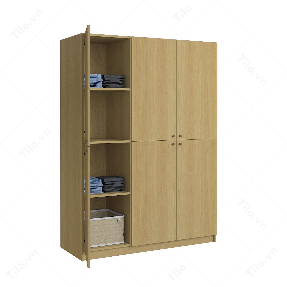 Tủ quần áo 3 cánh âm tường phong cách hiện đại