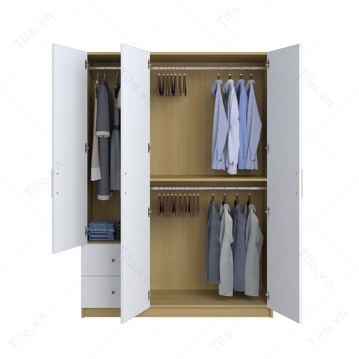 Tủ quần áo 3 buồng đẹp