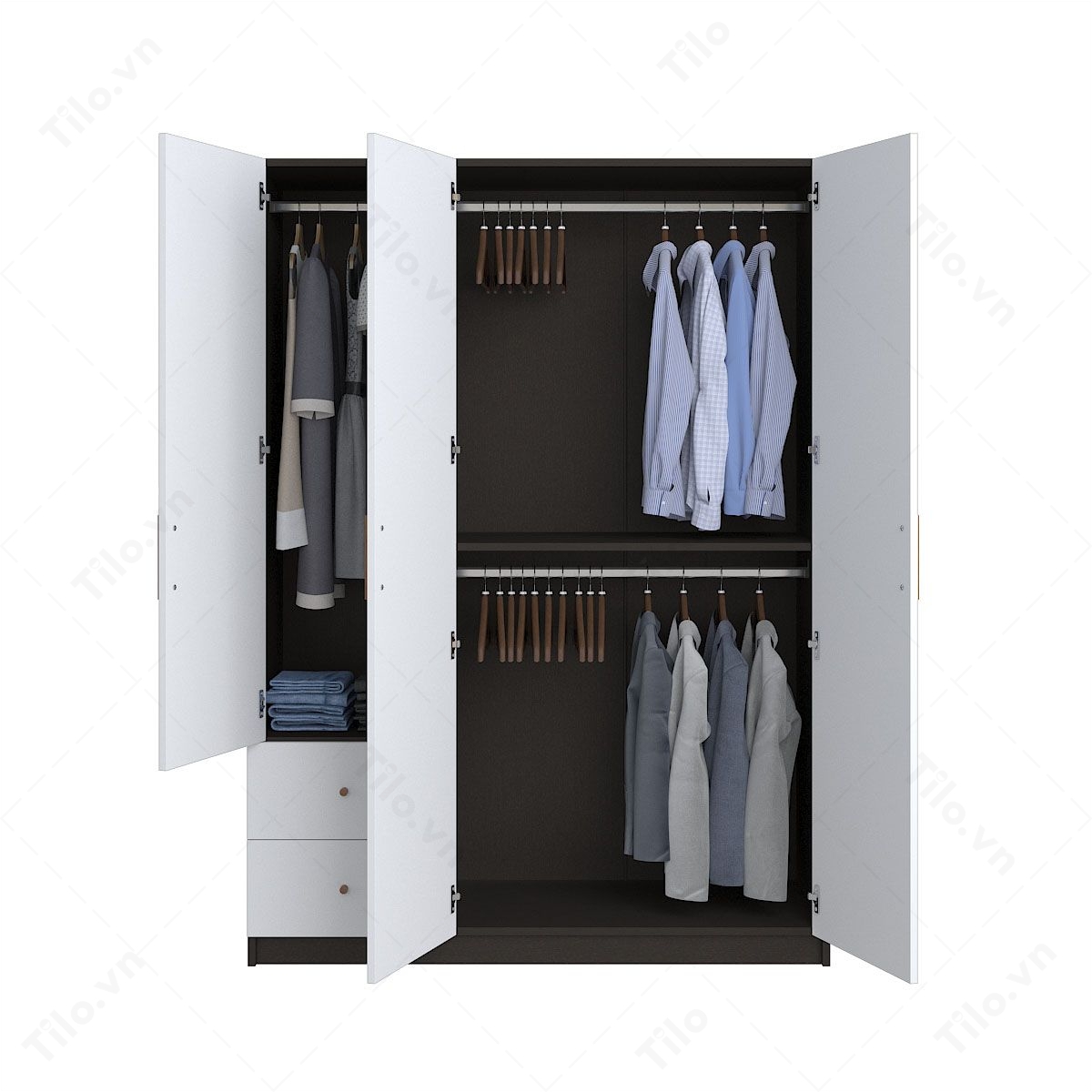 Tủ quần áo 3 buồng hiện đại