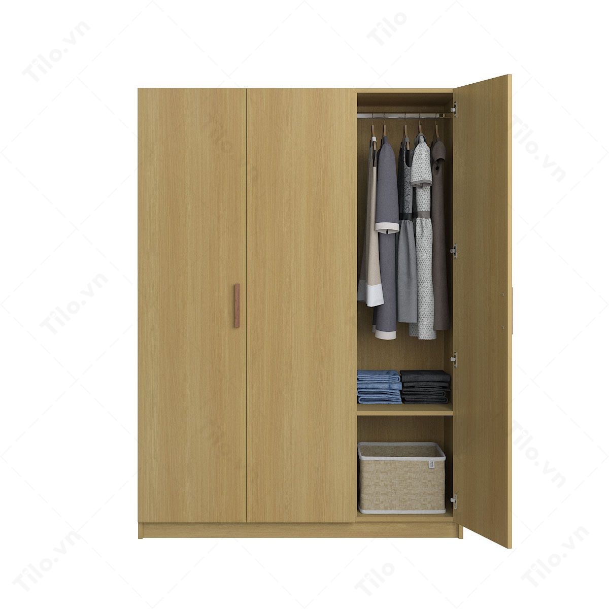 Tủ quần áo giá rẻ màu gỗ sồi