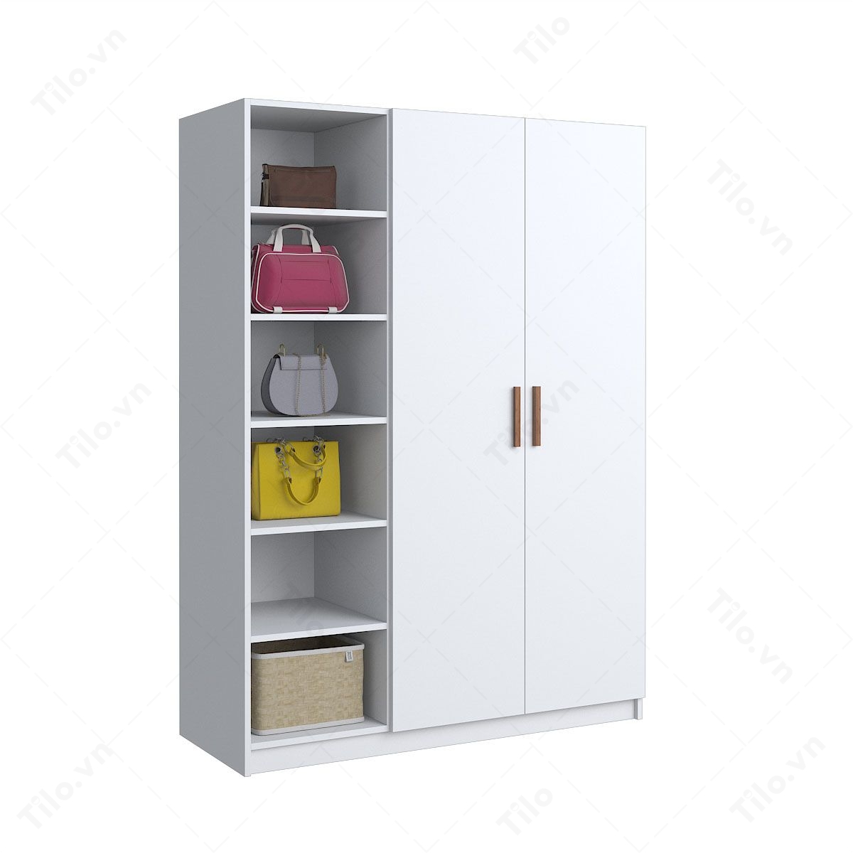 tủ quần áo 3 cánh gỗ công nghiệp màu trắng