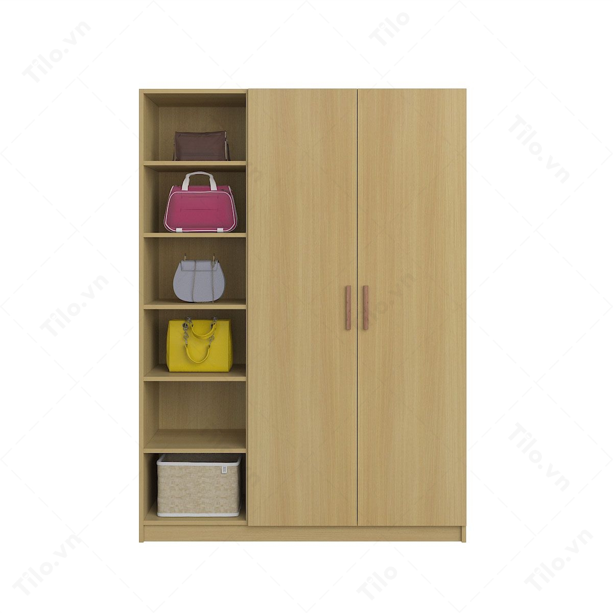 tủ quần áo 3 cánh gỗ công nghiệp màu vàng