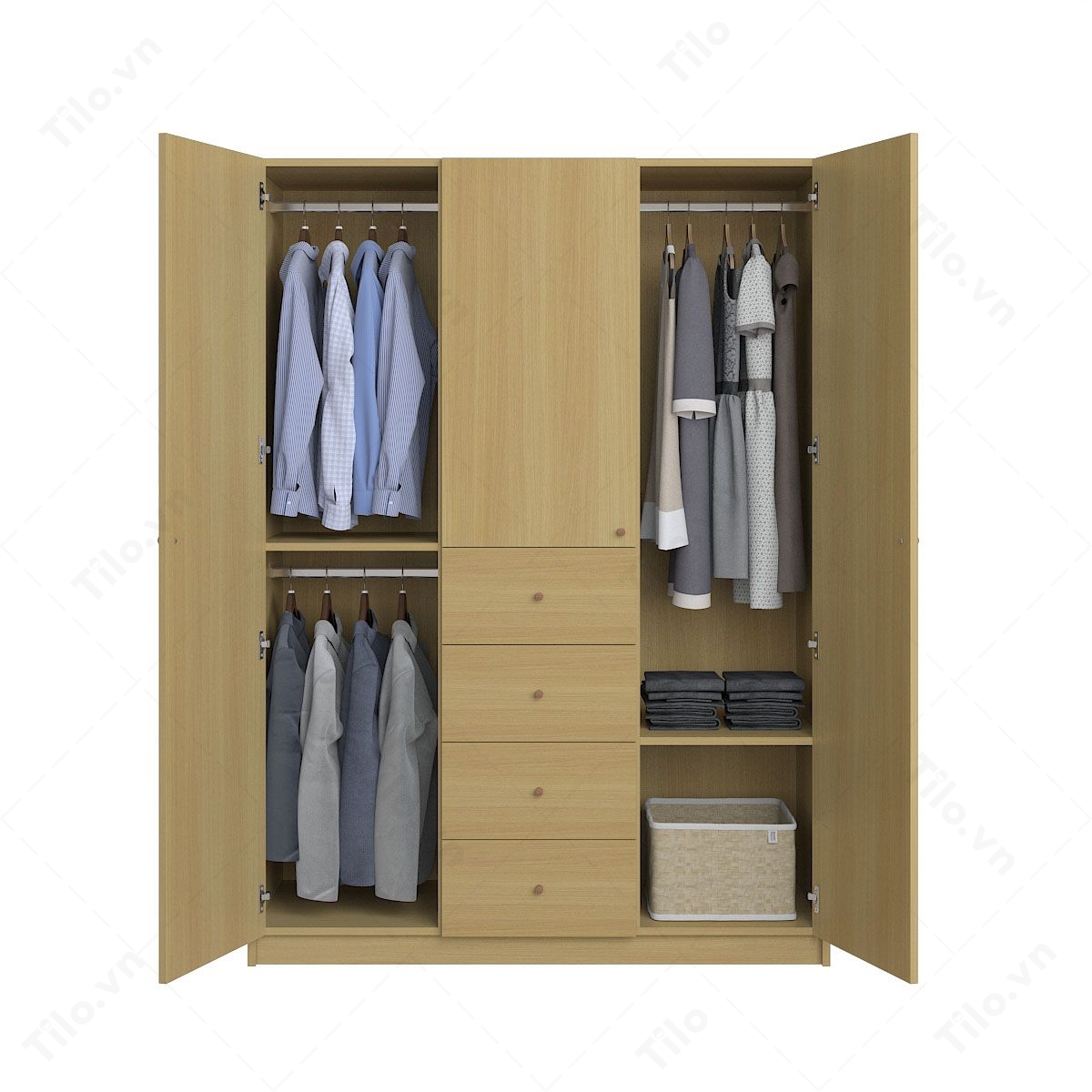 Tủ quần áo gỗ MDF màu vàng
