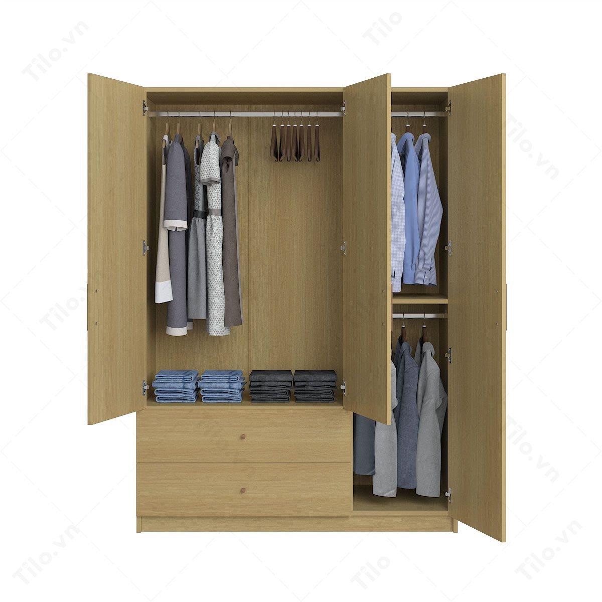 Tủ áo nhỏ gọn màu gỗ sồi